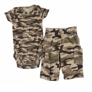 2-Piece Camo Set Onesie & Pull-on Pants Size 3 Months